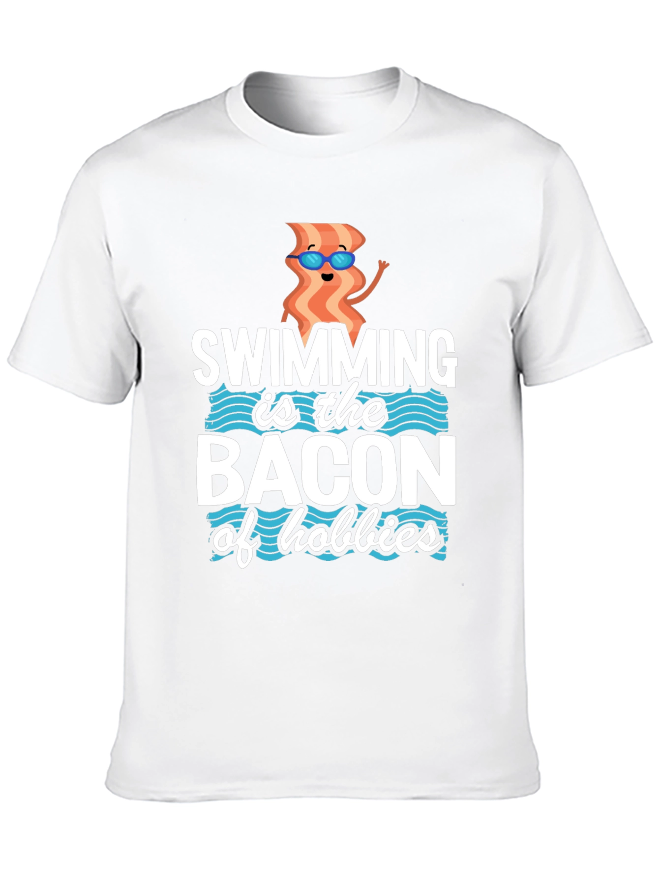 Swimming Bacon Hobbies Graphic Tee - Black