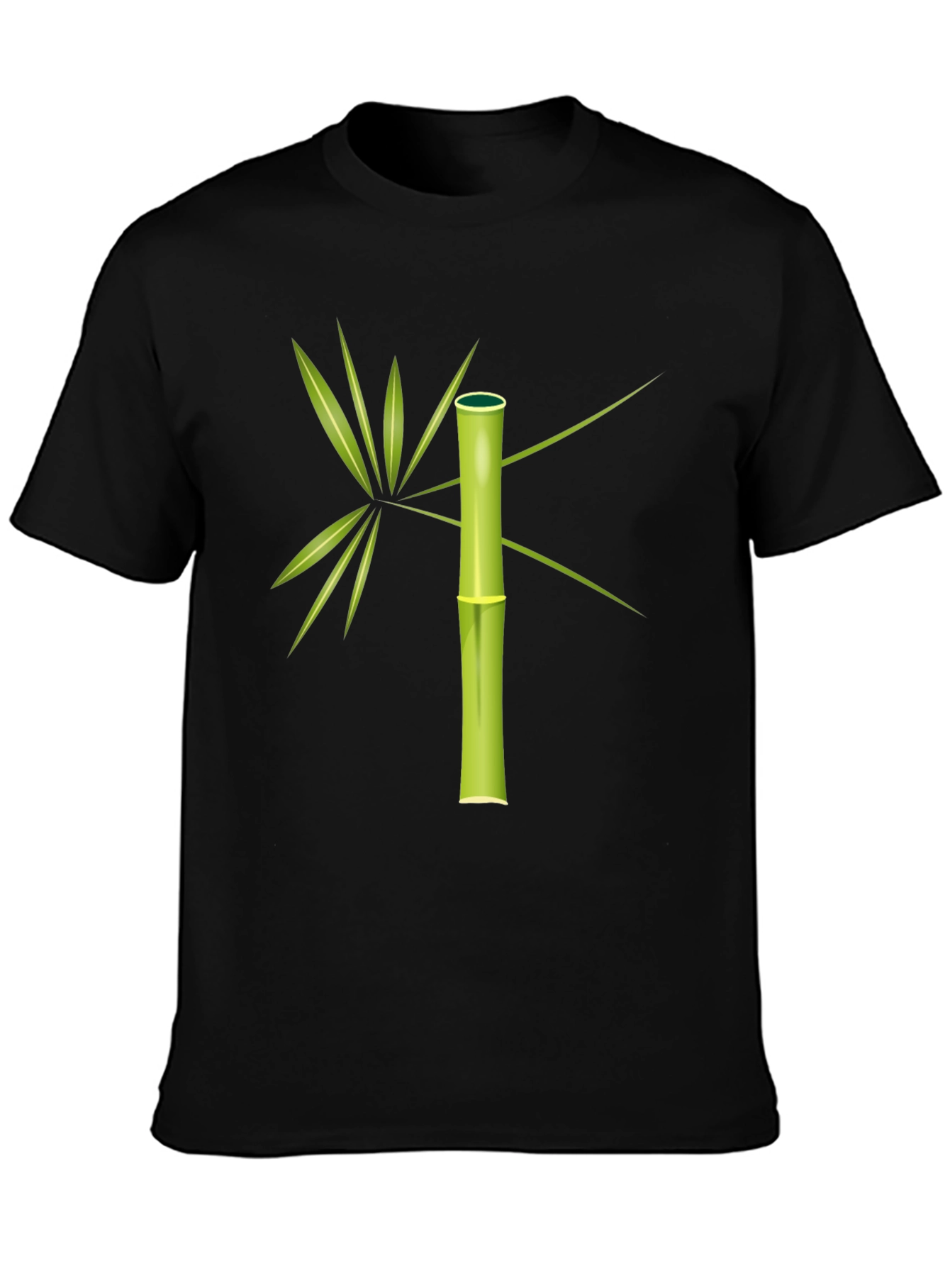 Bamboo Graphic Tee - Stylish Mens Black T-Shirt
