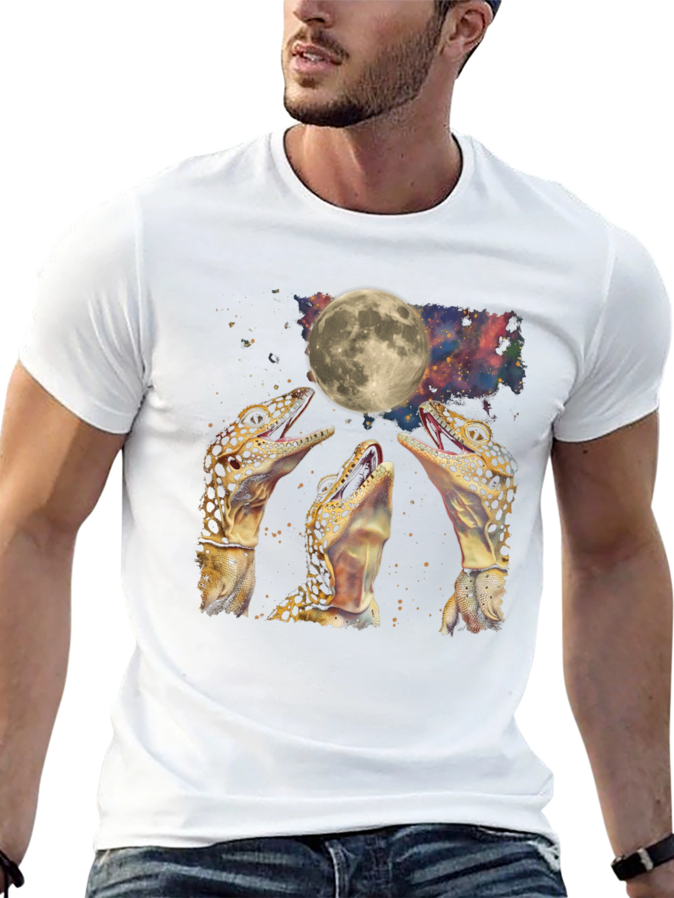 Leopard Gecko Moon Howl T-Shirt