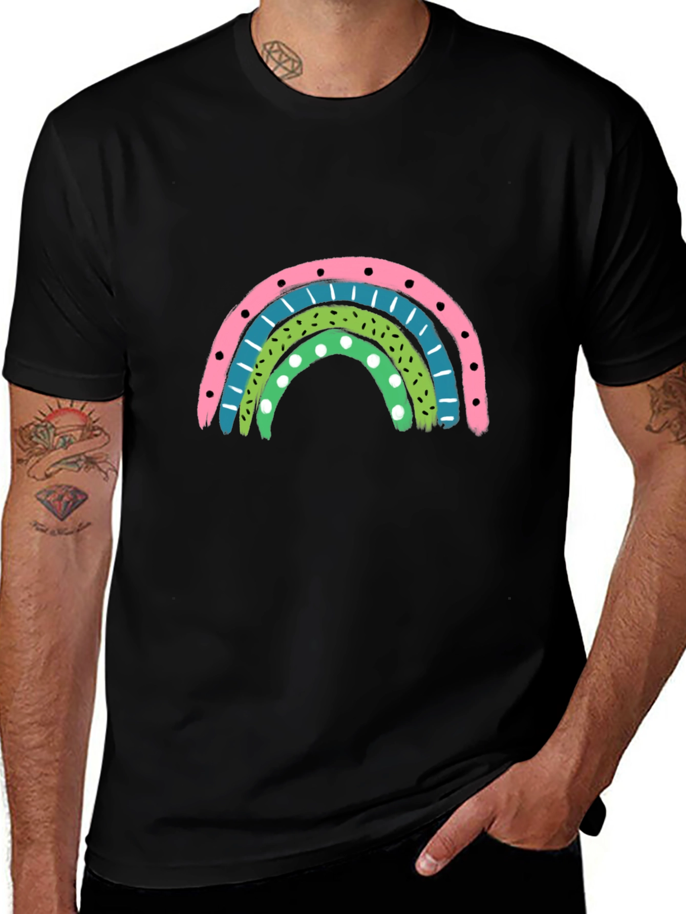 Retro Rainbow Graphic Tee - Stylish Comfort