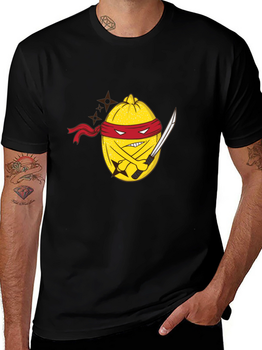 Ninja Lemon Graphic Tee - Black Cotton Blend