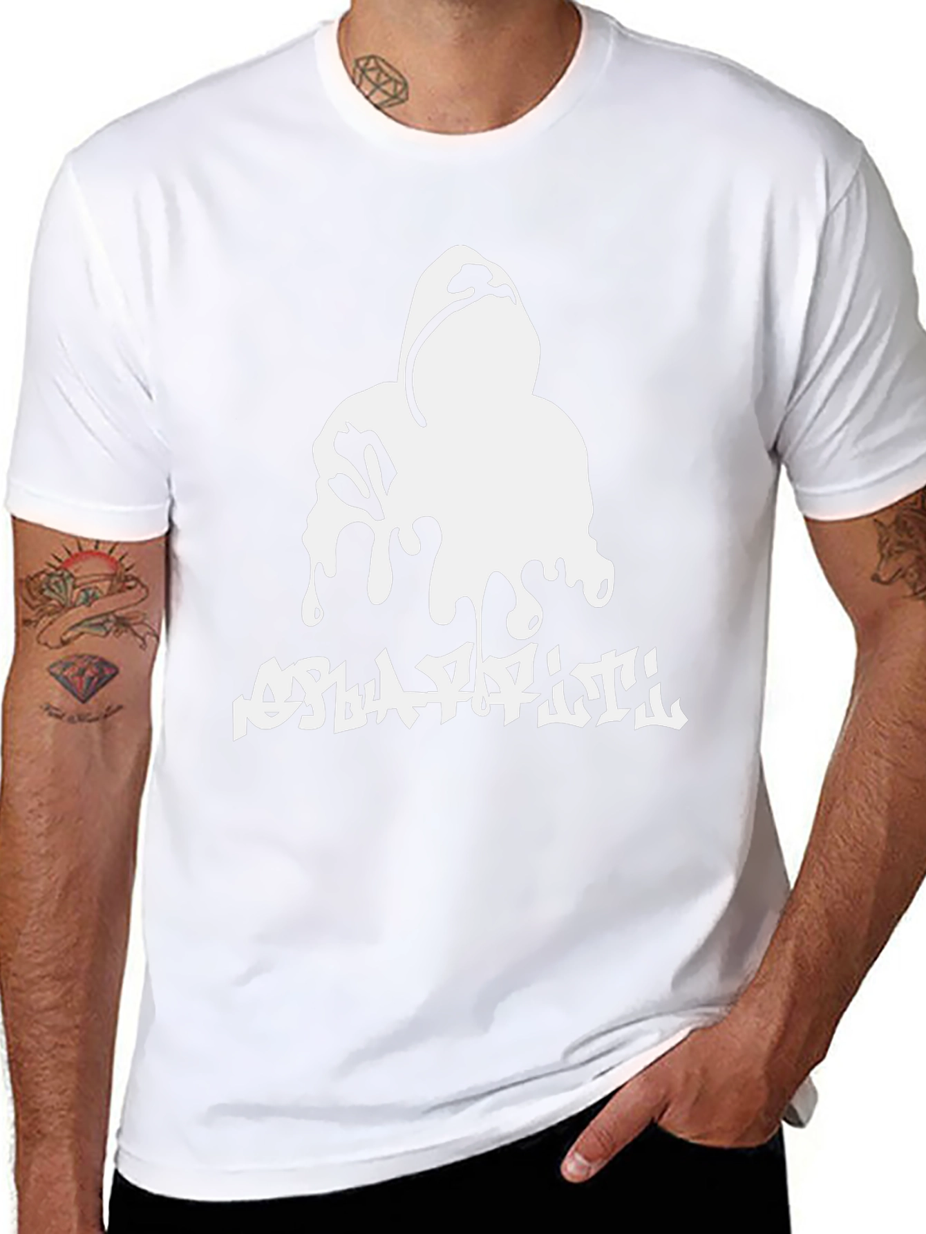 Black Graphic Tee - Splatter Artist Design