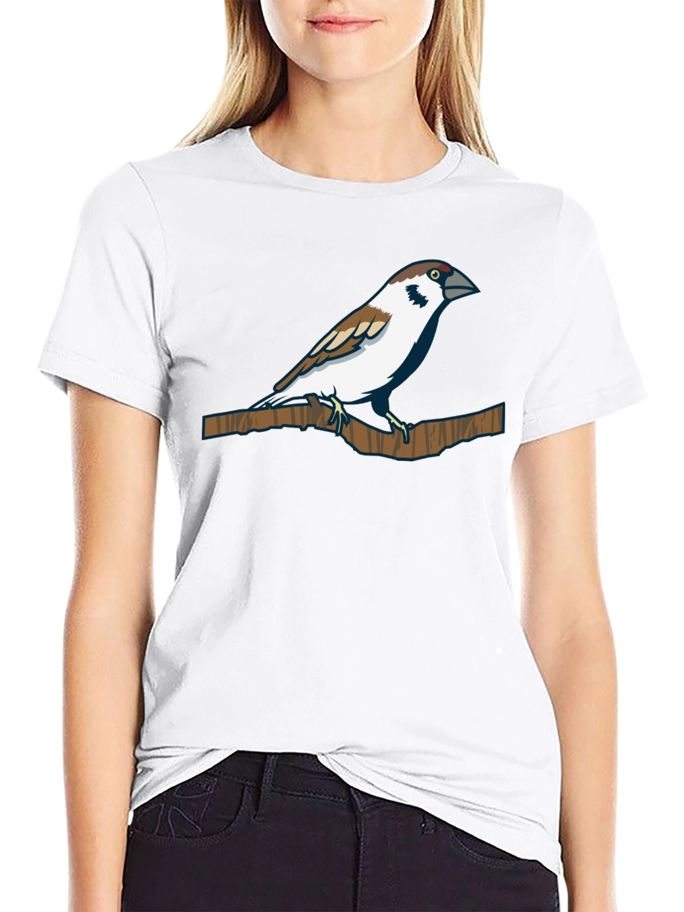 Sparrow Graphic Tee - Nature Inspired Print