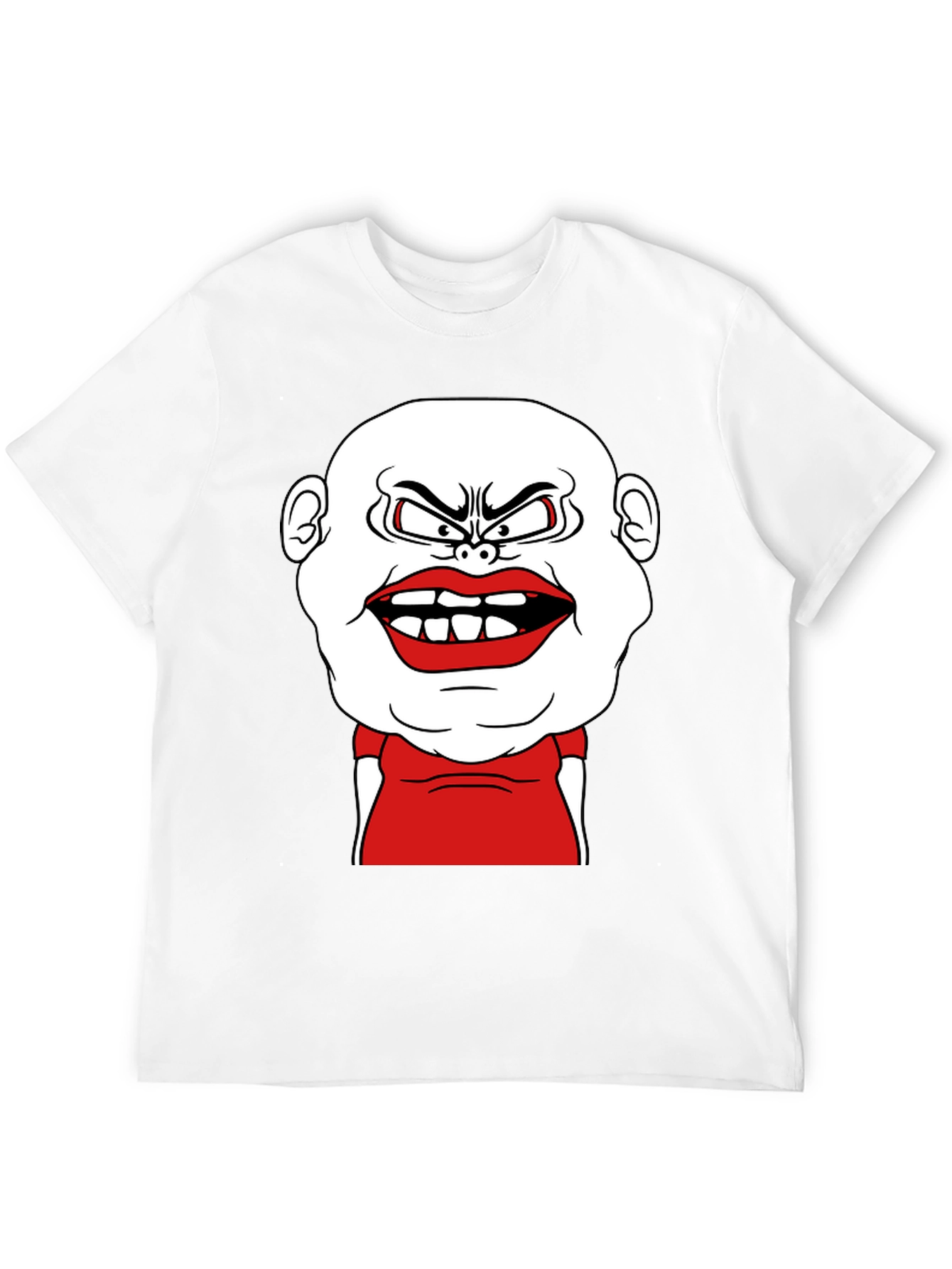 Cartoon Face Graphic Tee - Black
