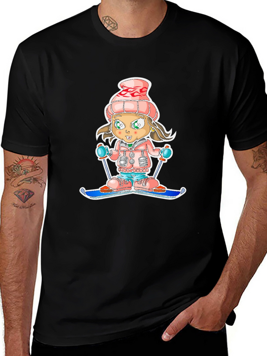 Cartoon Ski Girl T-Shirt