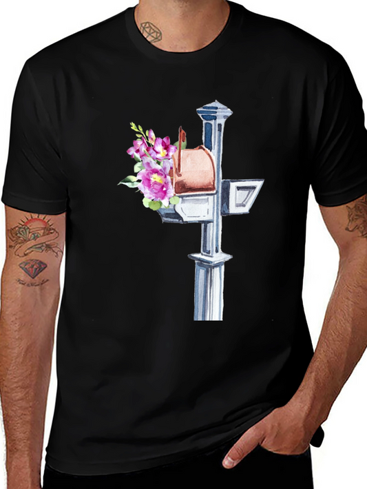 Floral Mailbox Graphic Tee - Unique & Stylish!