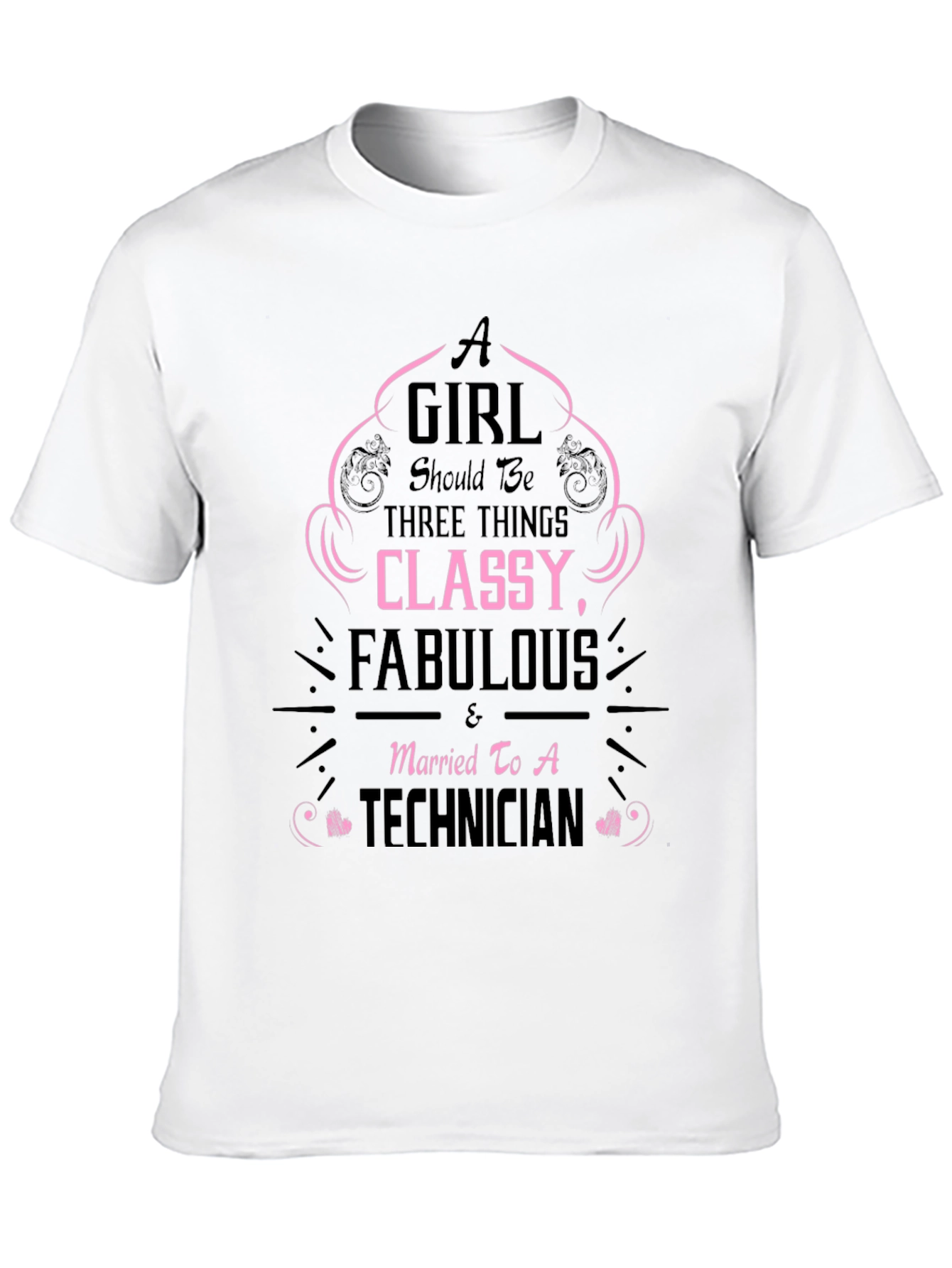 Classy Technician Wife Black T-Shirt