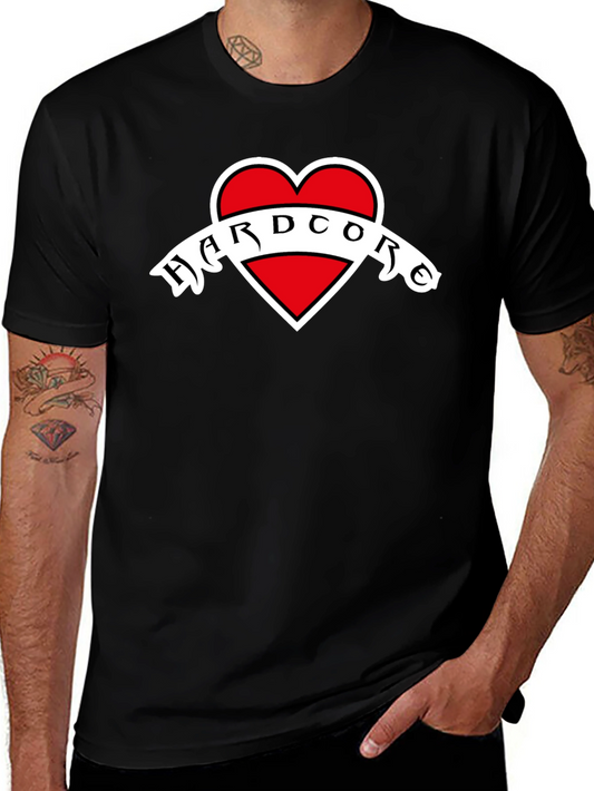 Hardcore Heart Graphic Black T-Shirt