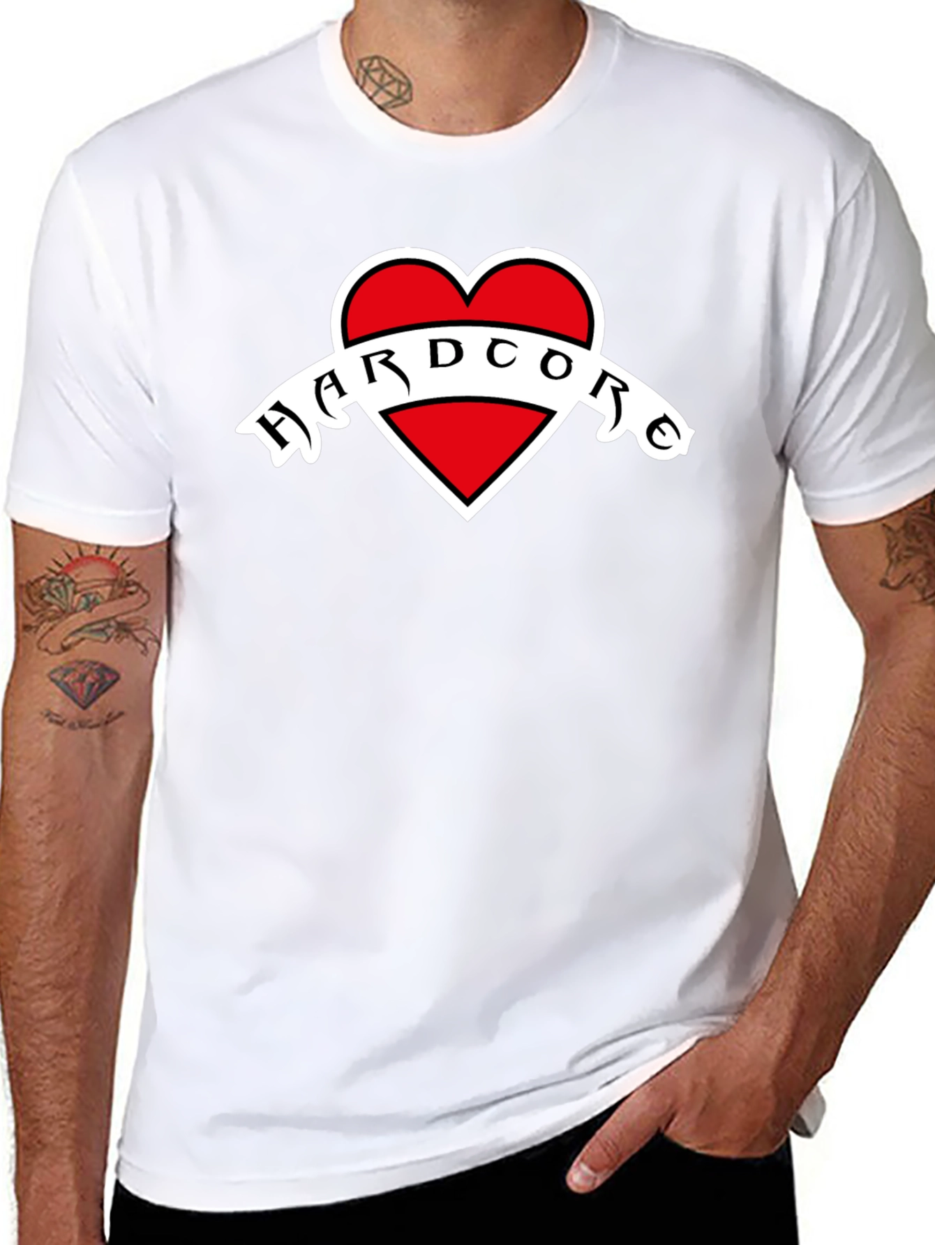 Hardcore Heart Graphic Black T-Shirt
