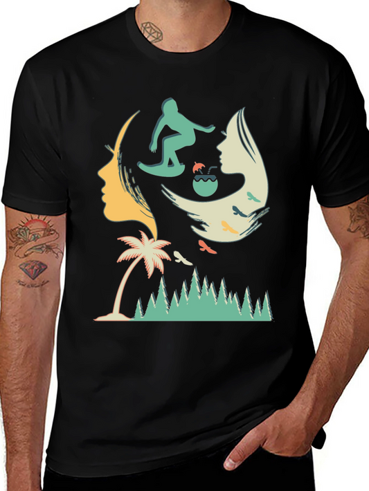 Surfer Silhouette Graphic T-Shirt