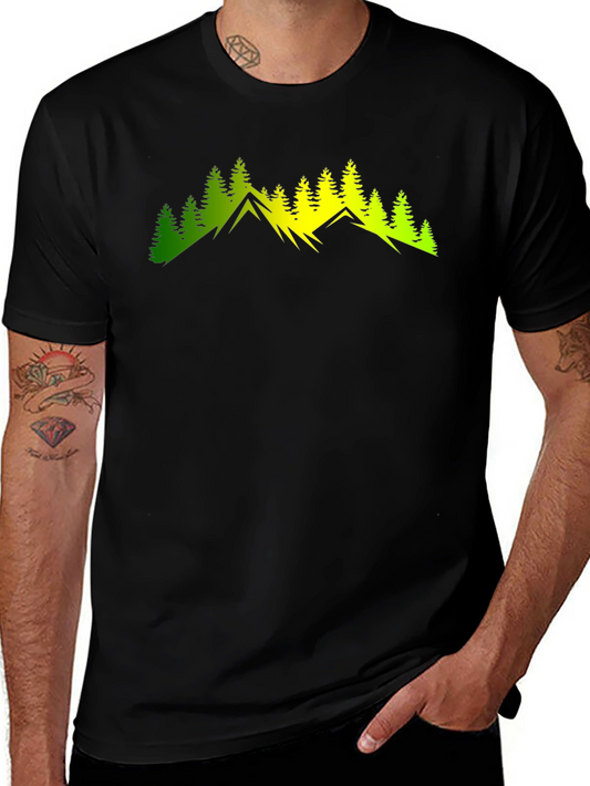 Mountain & Trees Graphic T-Shirt - Nature Lover Tee