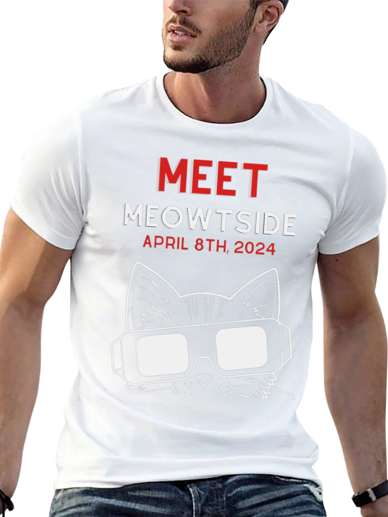 Meowtside Cat T-Shirt - April 8th 2024