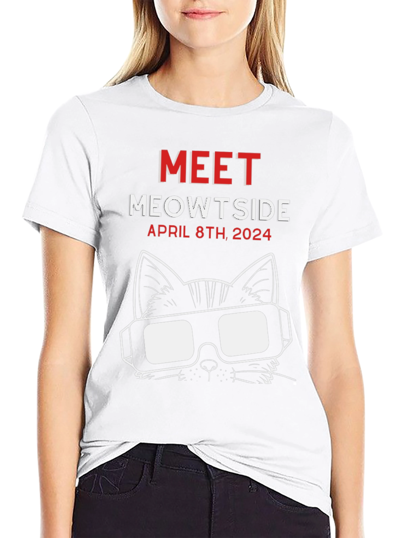 Meowtside Cat T-Shirt - April 8th 2024