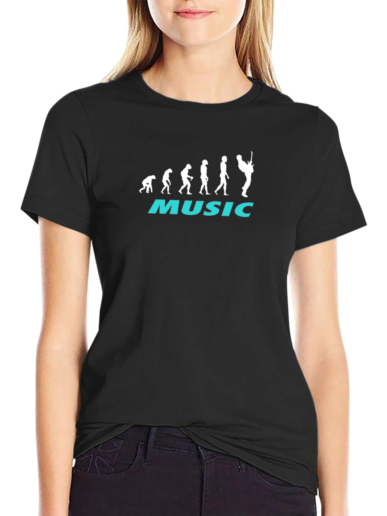 Music Evolution Graphic T-Shirt - Black