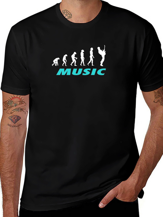 Music Evolution Graphic T-Shirt - Black