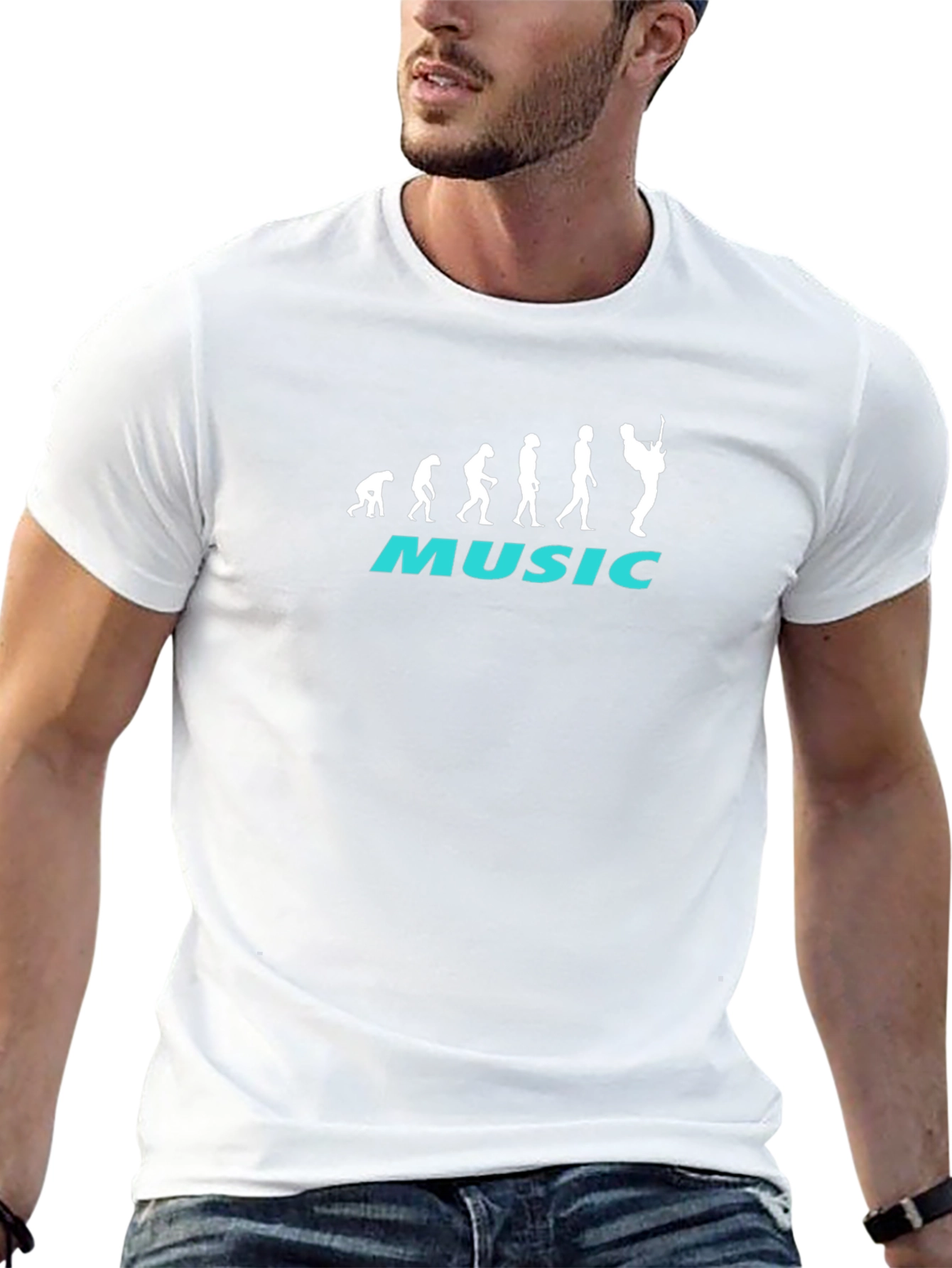 Music Evolution Graphic T-Shirt - Black