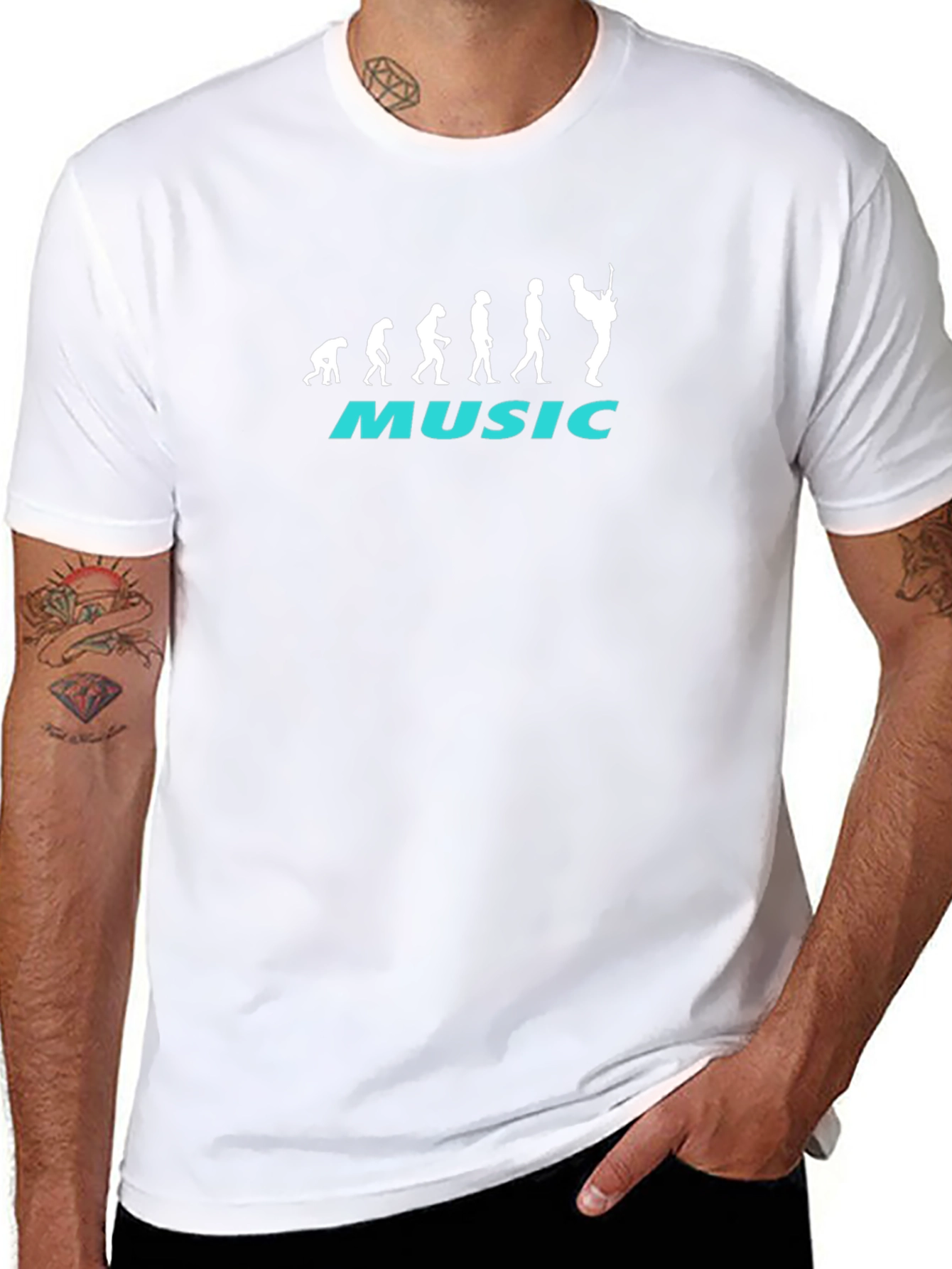 Music Evolution Graphic T-Shirt - Black