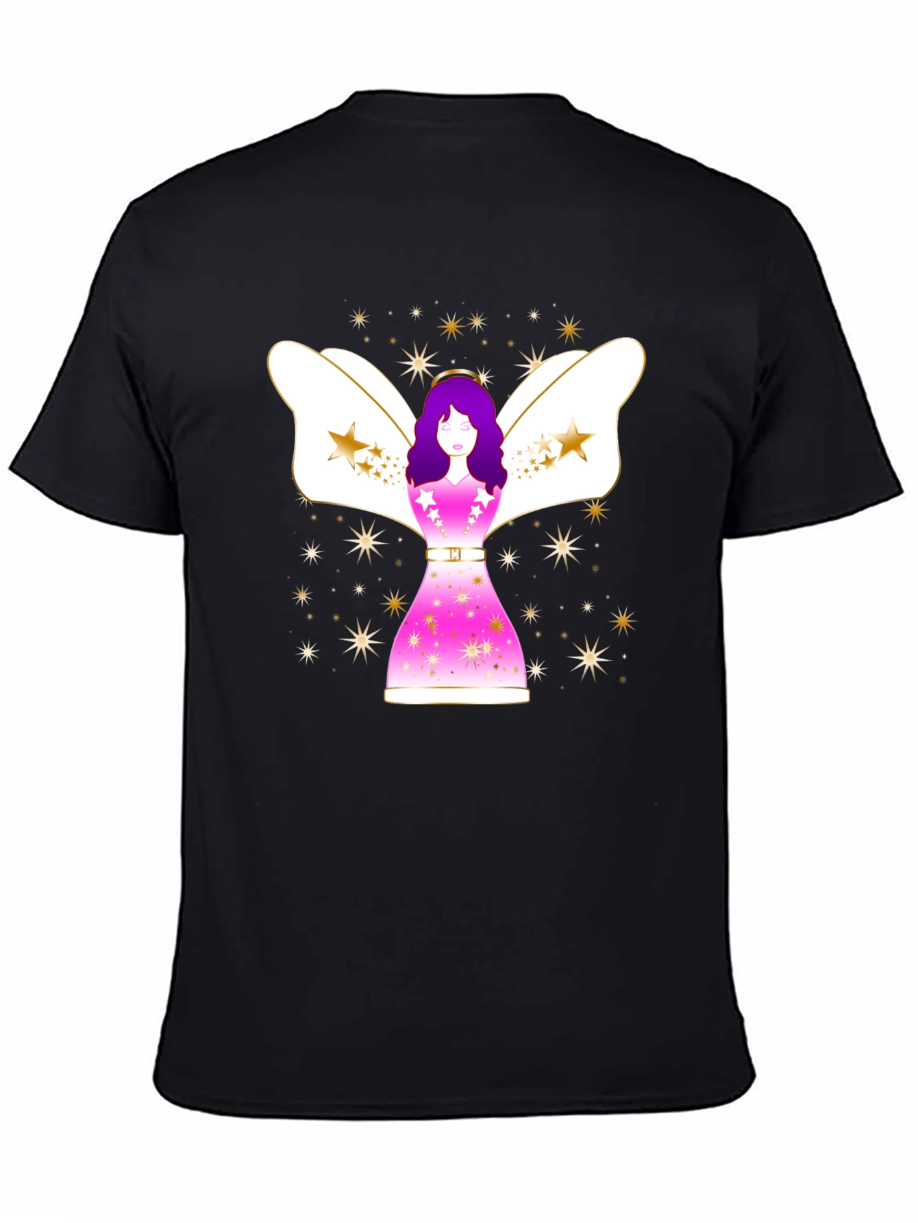 Angel Star Graphic Black T-Shirt