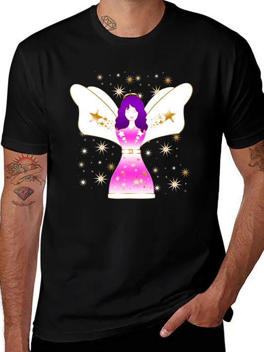 Angel Star Graphic Black T-Shirt