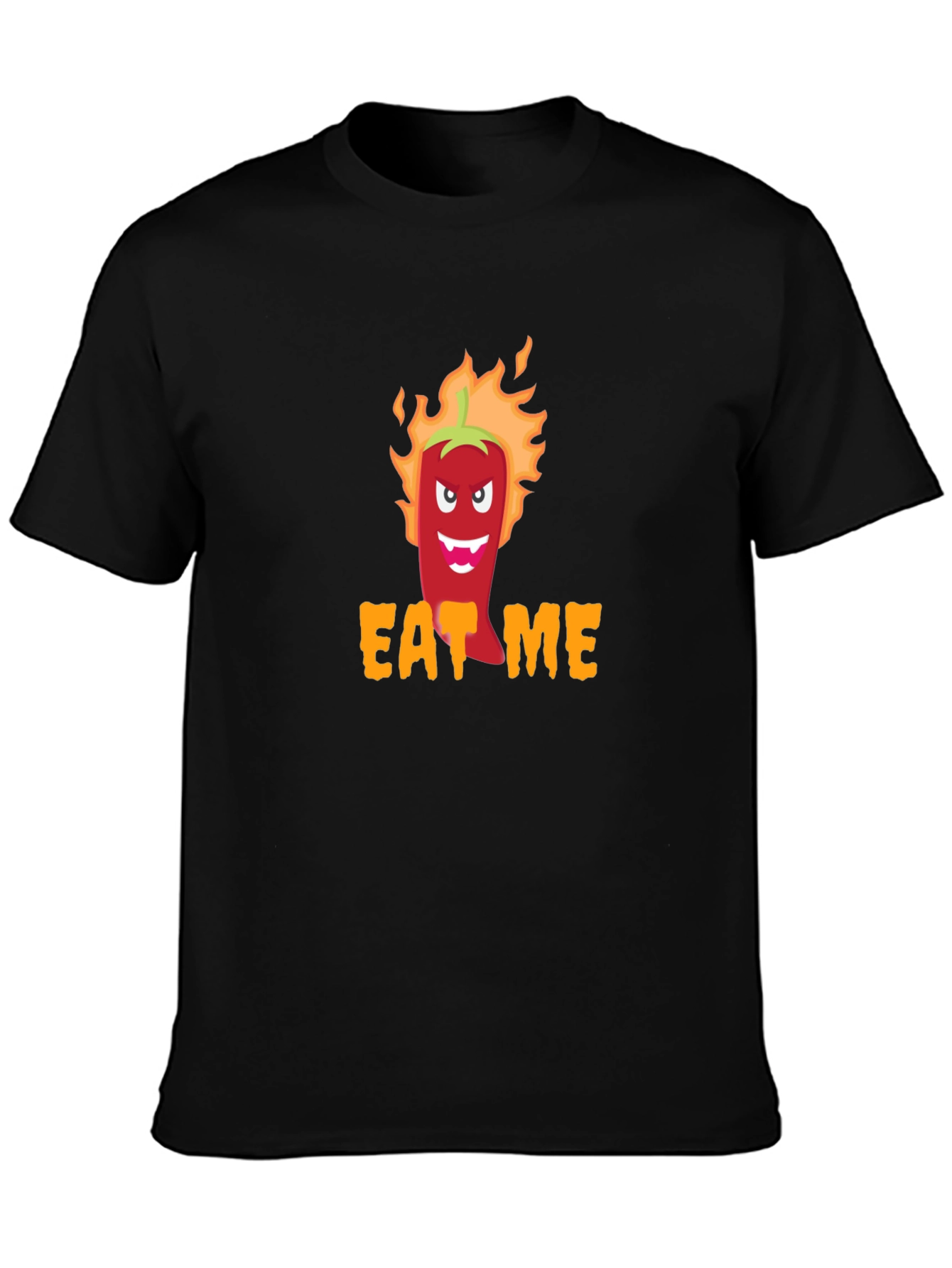 Eat Me Spicy Pepper Graphic Tee - Black T-Shirt