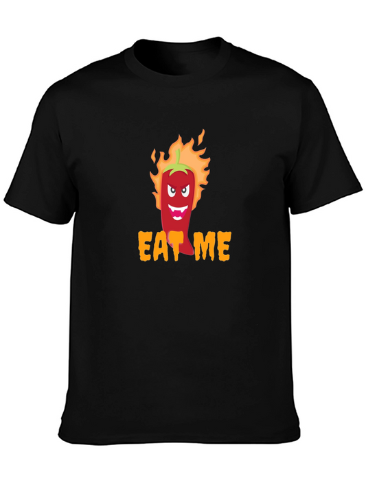 Eat Me Spicy Pepper Graphic Tee - Black T-Shirt