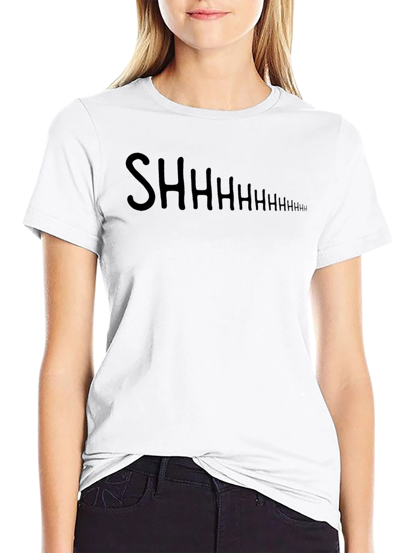 Shhhhhhh Black Graphic Tee Shirt