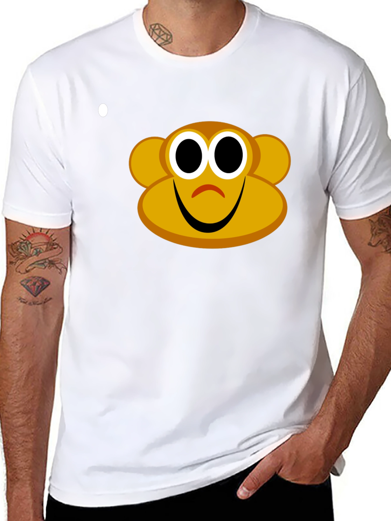 Monkey Graphic Tee - Black Cotton Blend