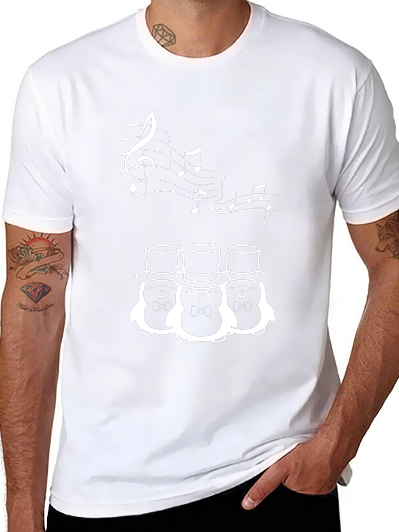 Musical Penguin Trio Black T-Shirt