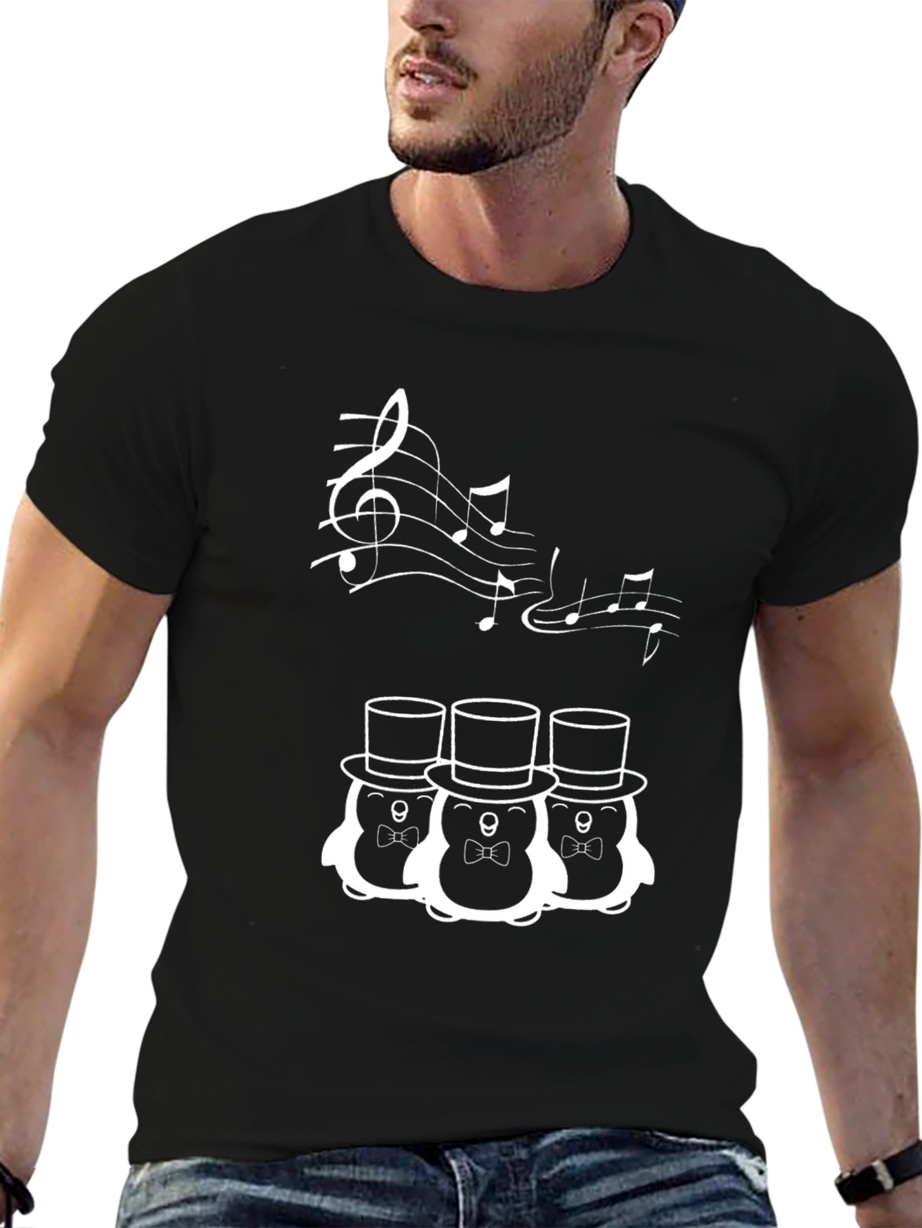 Musical Penguin Trio Black T-Shirt