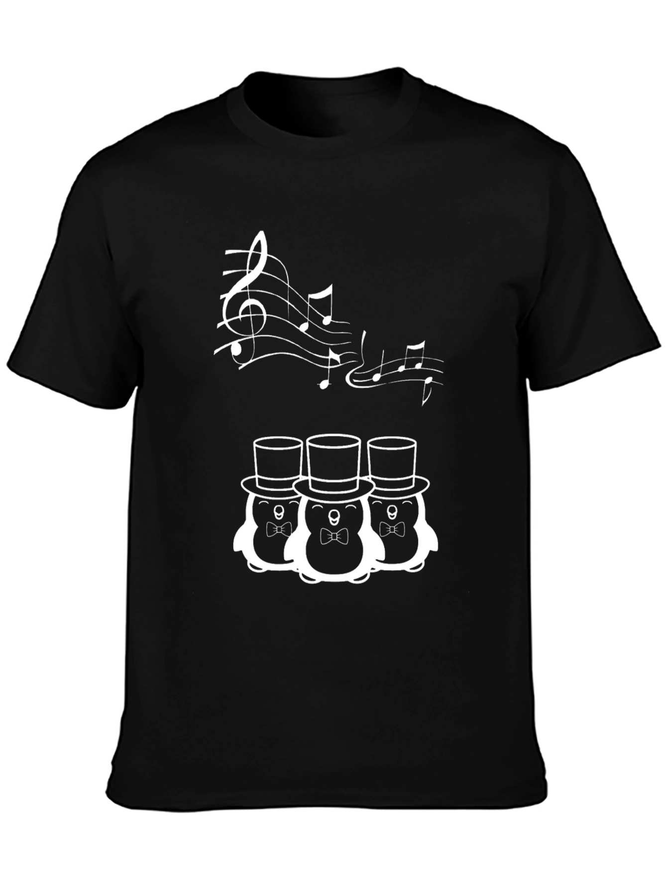 Musical Penguin Trio Black T-Shirt