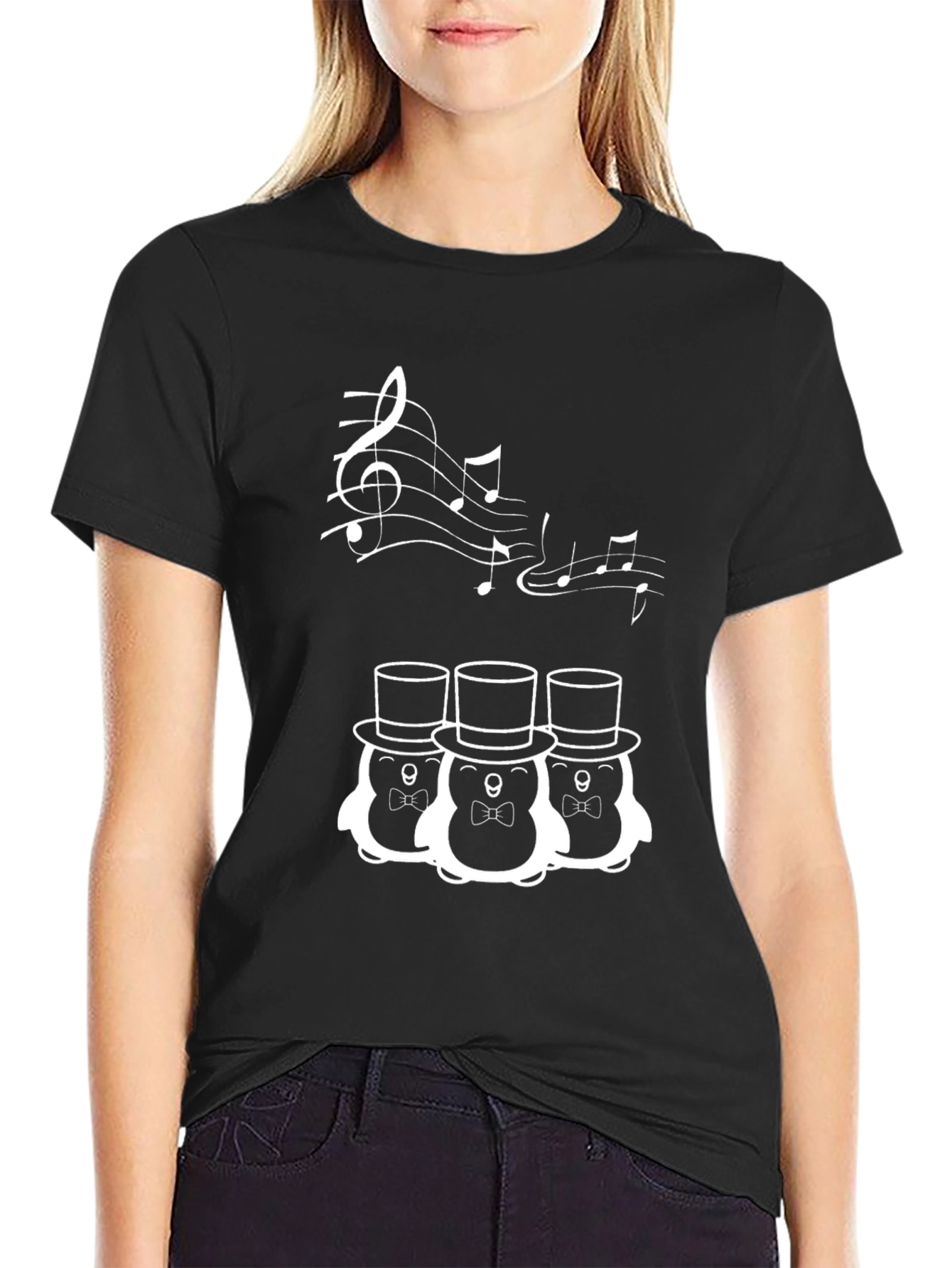 Musical Penguin Trio Black T-Shirt
