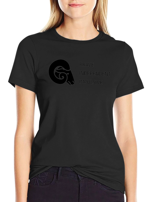 Aries Zodiac Graphic T-Shirt - Brave Independent Impulsive