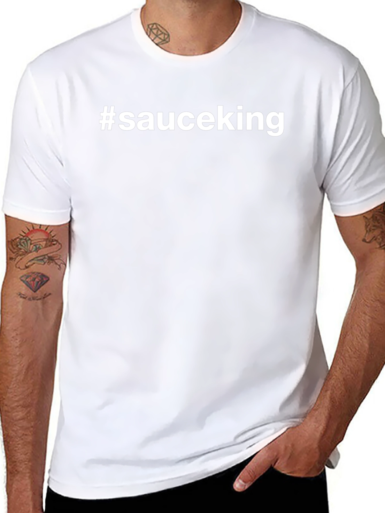 #sauceking Black Crew Neck T-Shirt