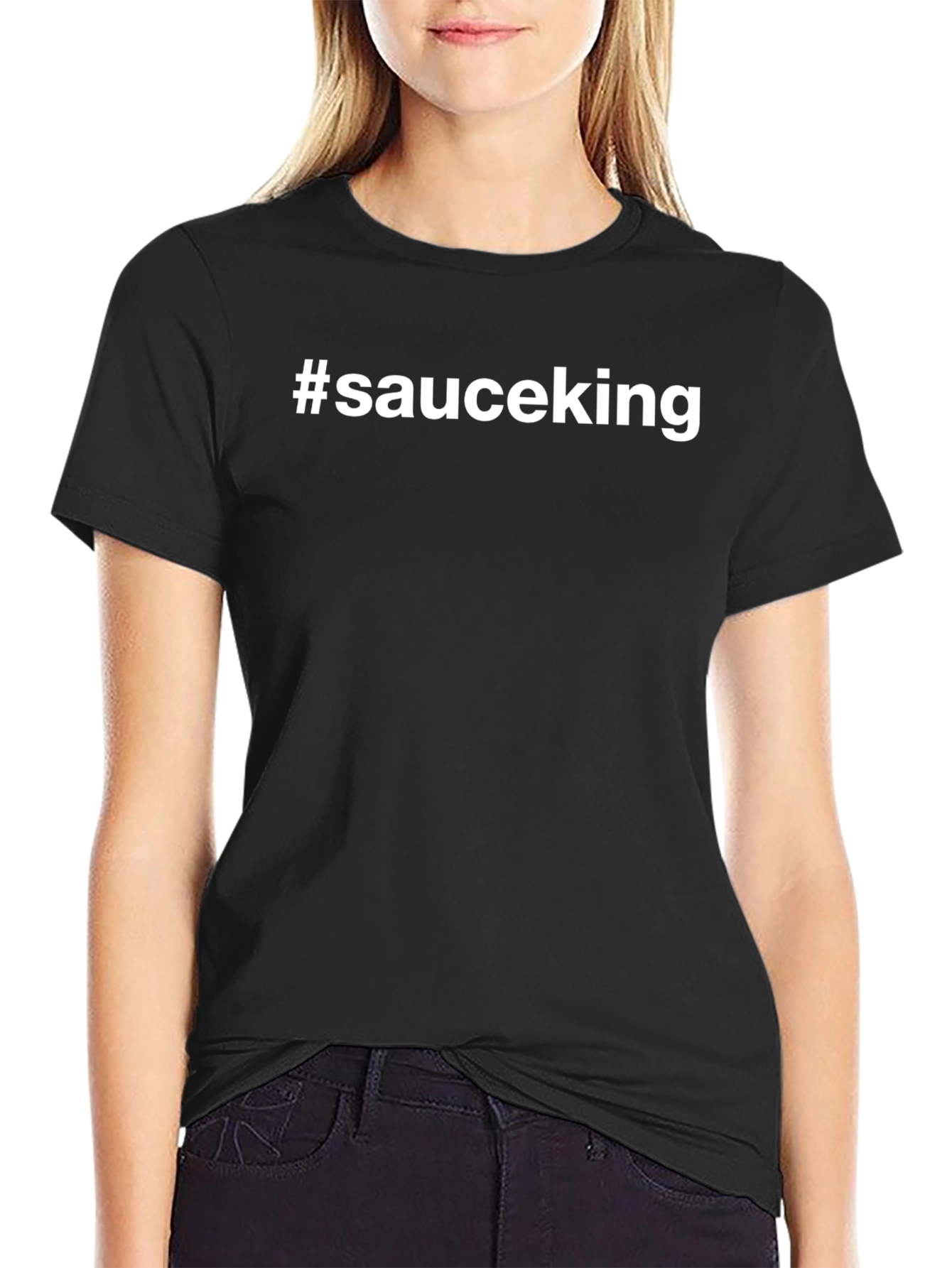 #sauceking Black Crew Neck T-Shirt