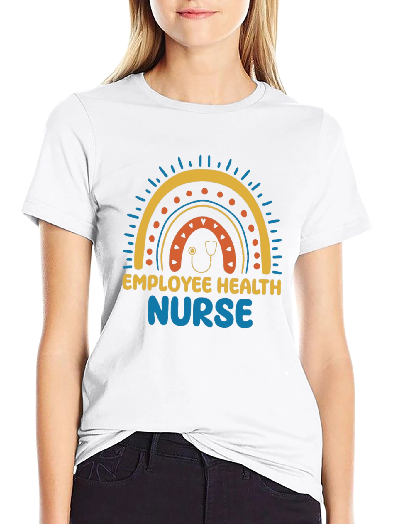 Employee Health Nurse Rainbow Graphic Tee