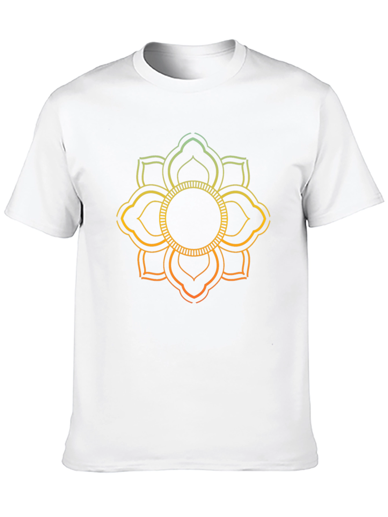 Lotus Mandala Graphic Print Black T-Shirt
