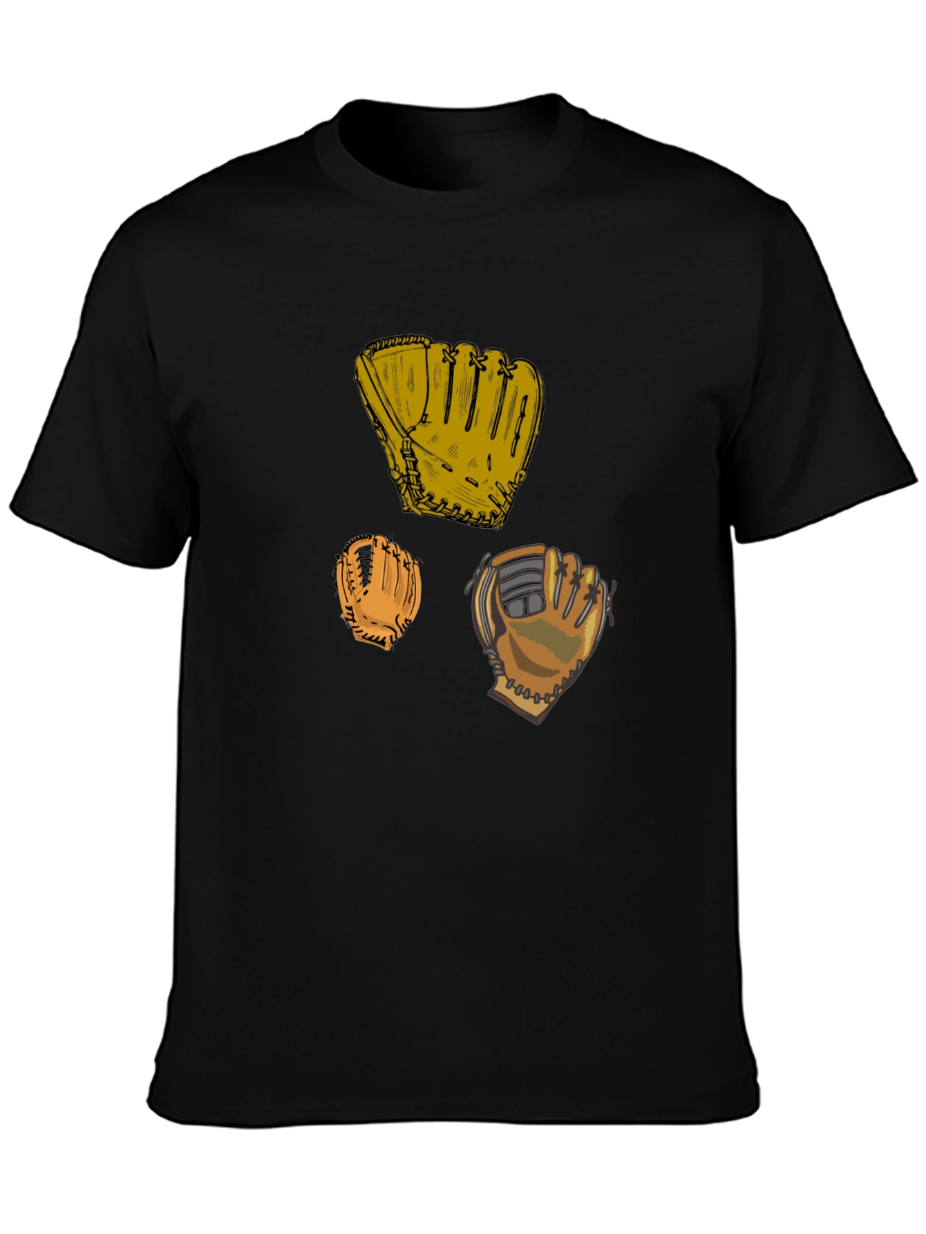 Baseball Glove Graphic Black T-Shirt
