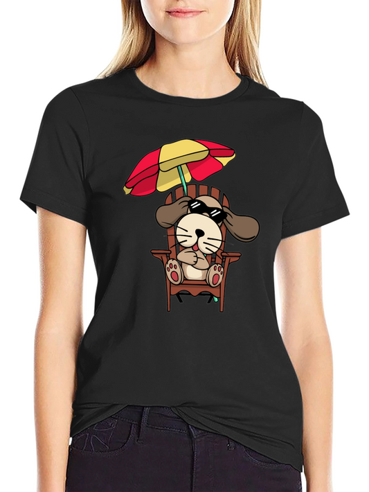 Cool Dog in Chair Graphic T-Shirt