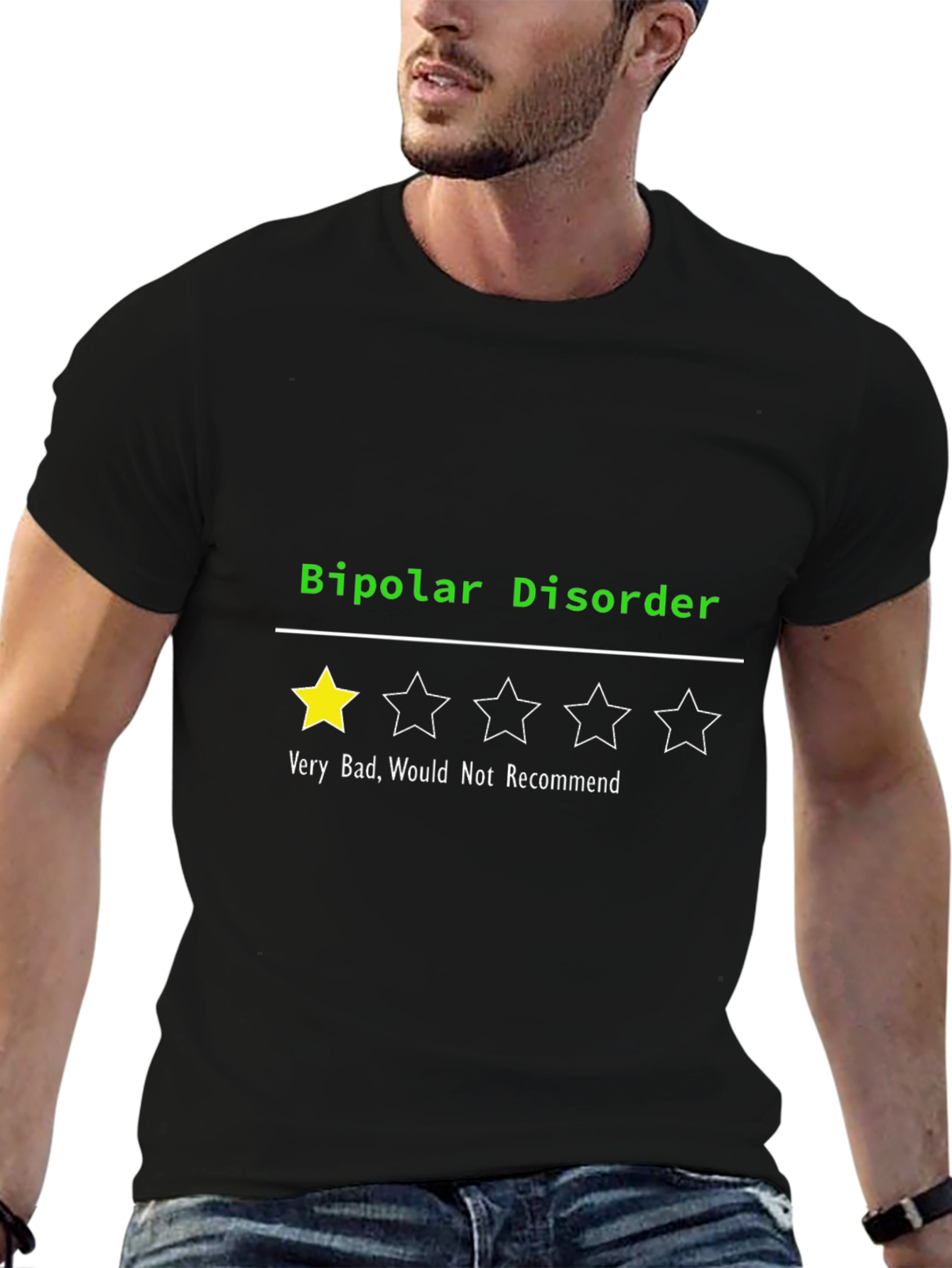 Bipolar Disorder 1-Star T-Shirt: Funny Mental Health Tee