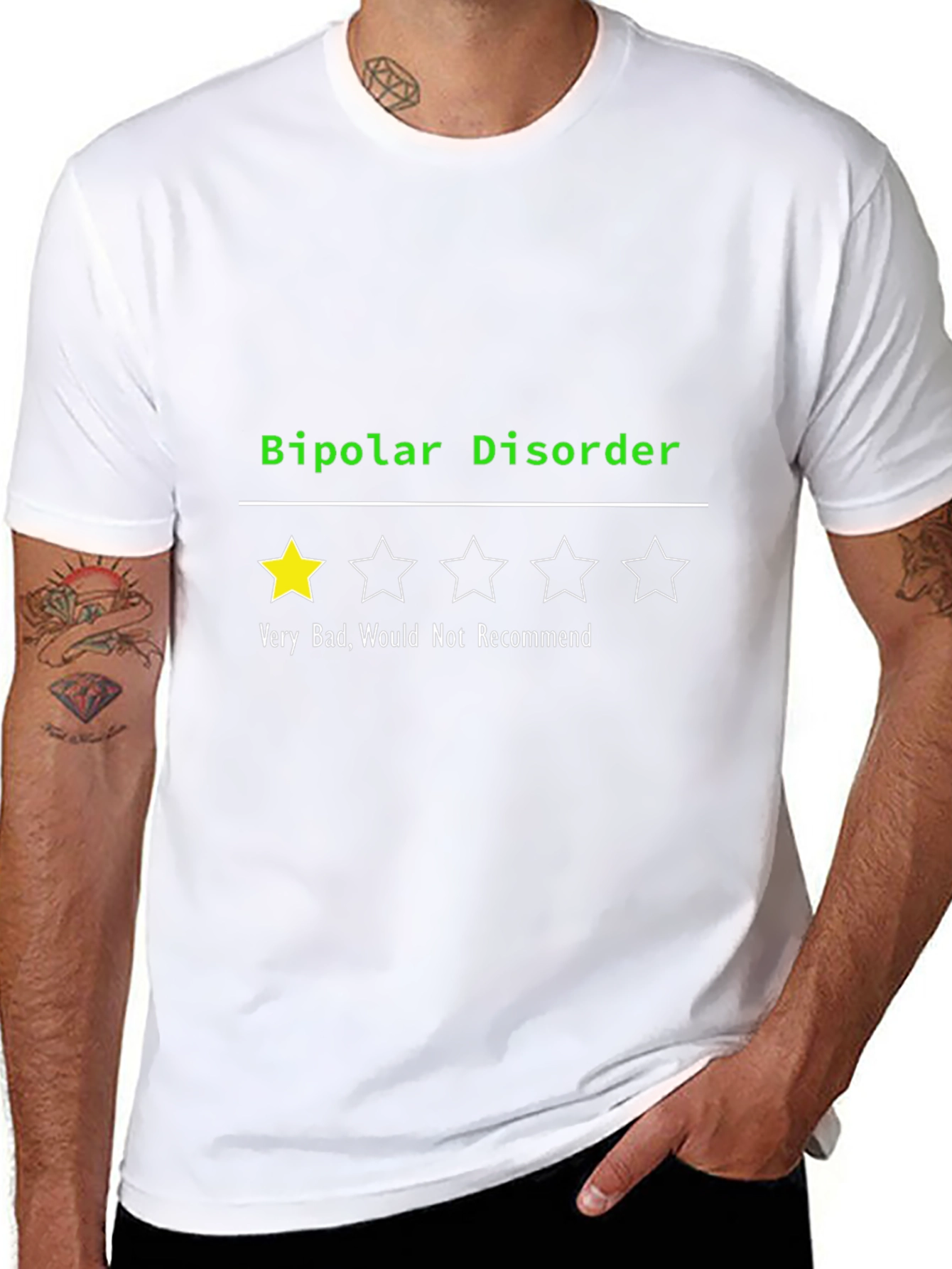 Bipolar Disorder 1-Star T-Shirt: Funny Mental Health Tee