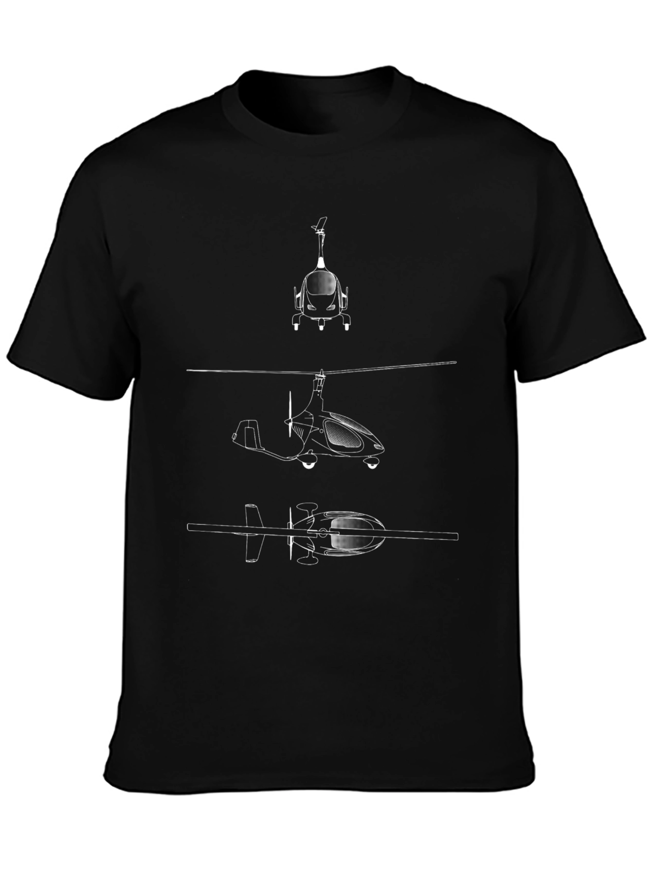 Gyroplane Blueprint Black T-Shirt