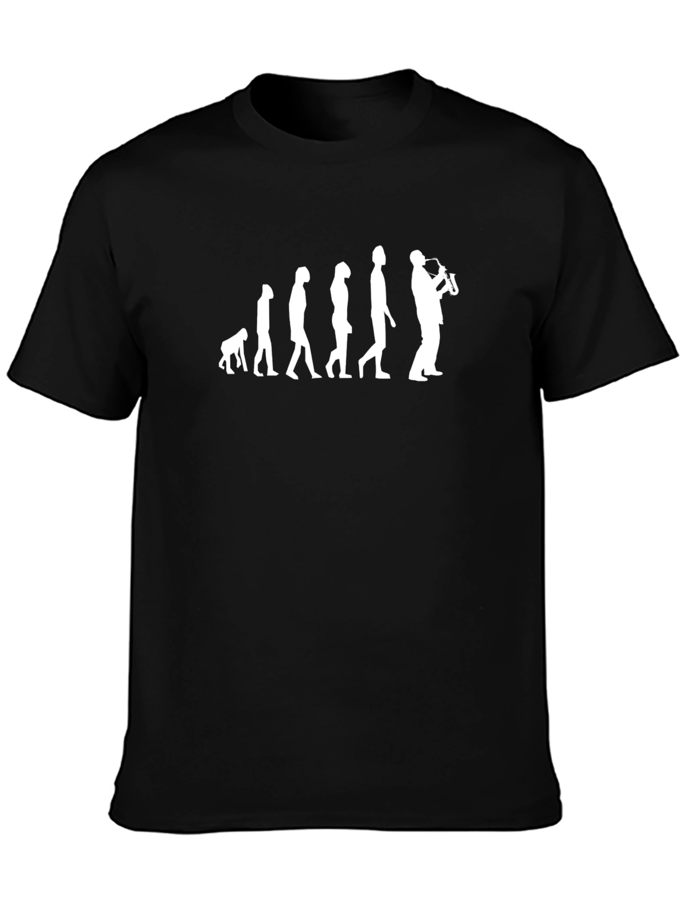 Evolution of Saxophone Player Black T-Shirt