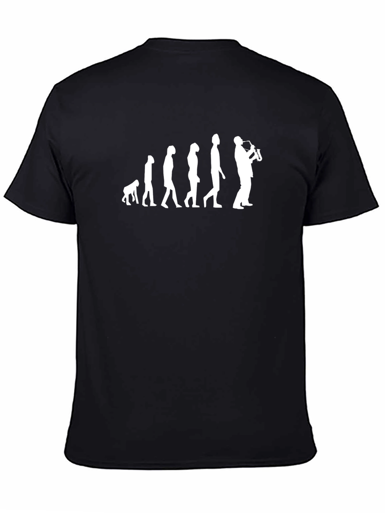 Evolution of Saxophone Player Black T-Shirt