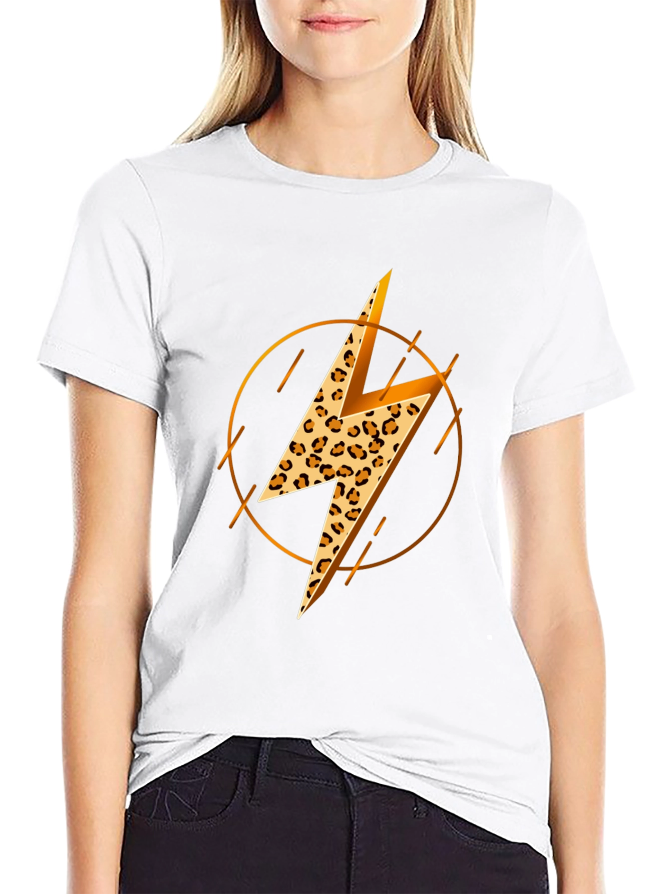 Leopard Lightning Bolt Graphic Tee