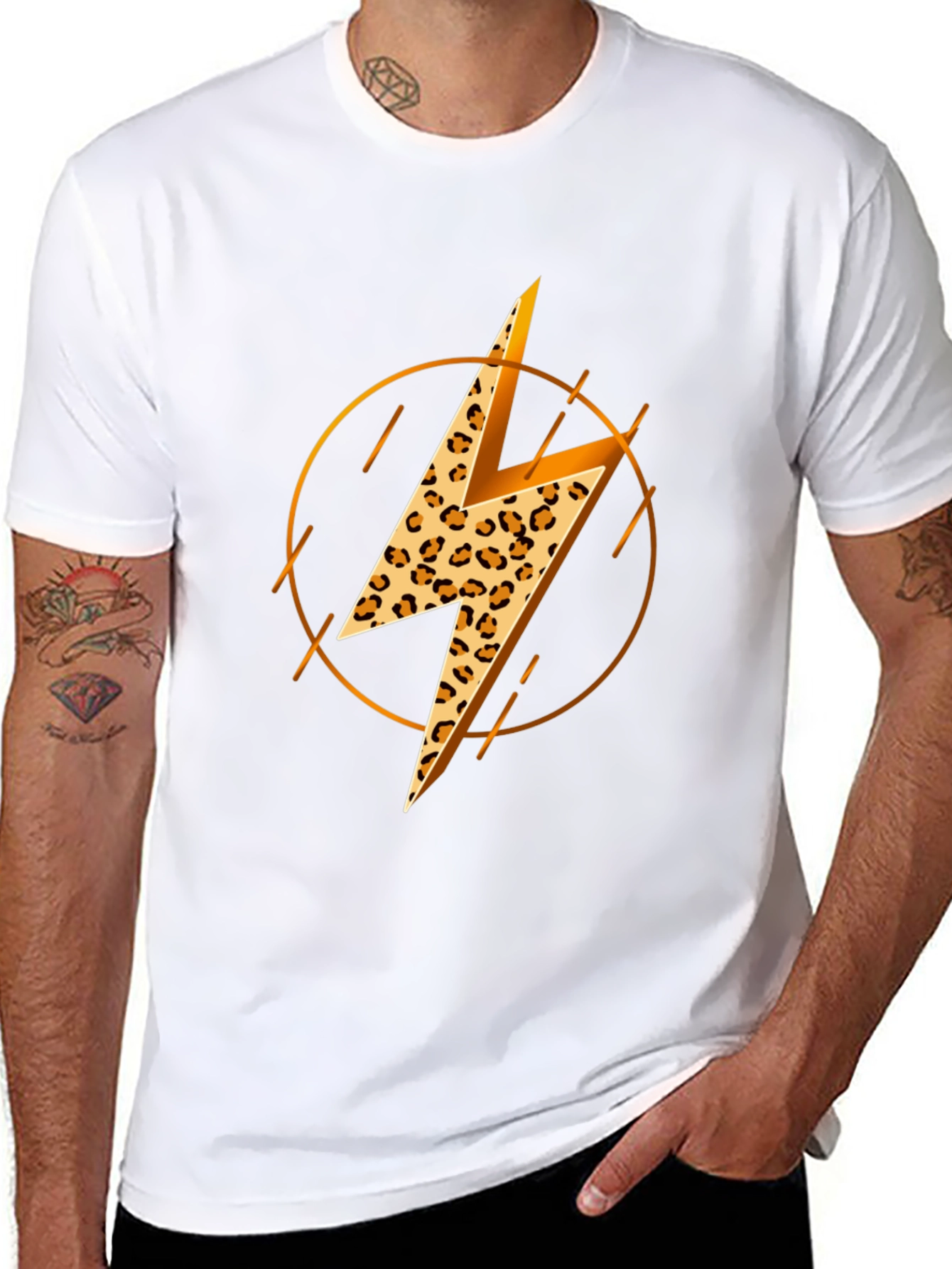 Leopard Lightning Bolt Graphic Tee