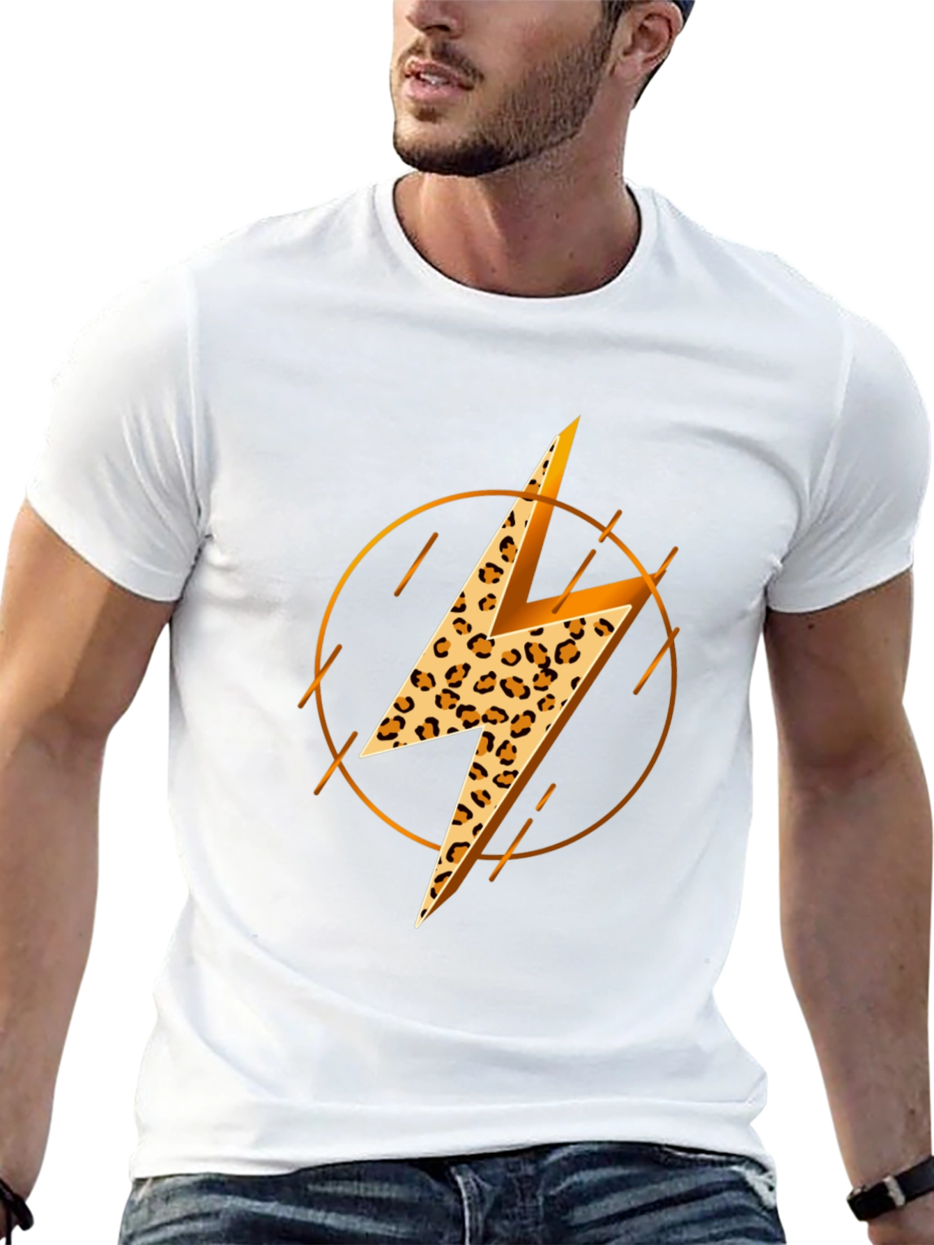 Leopard Lightning Bolt Graphic Tee