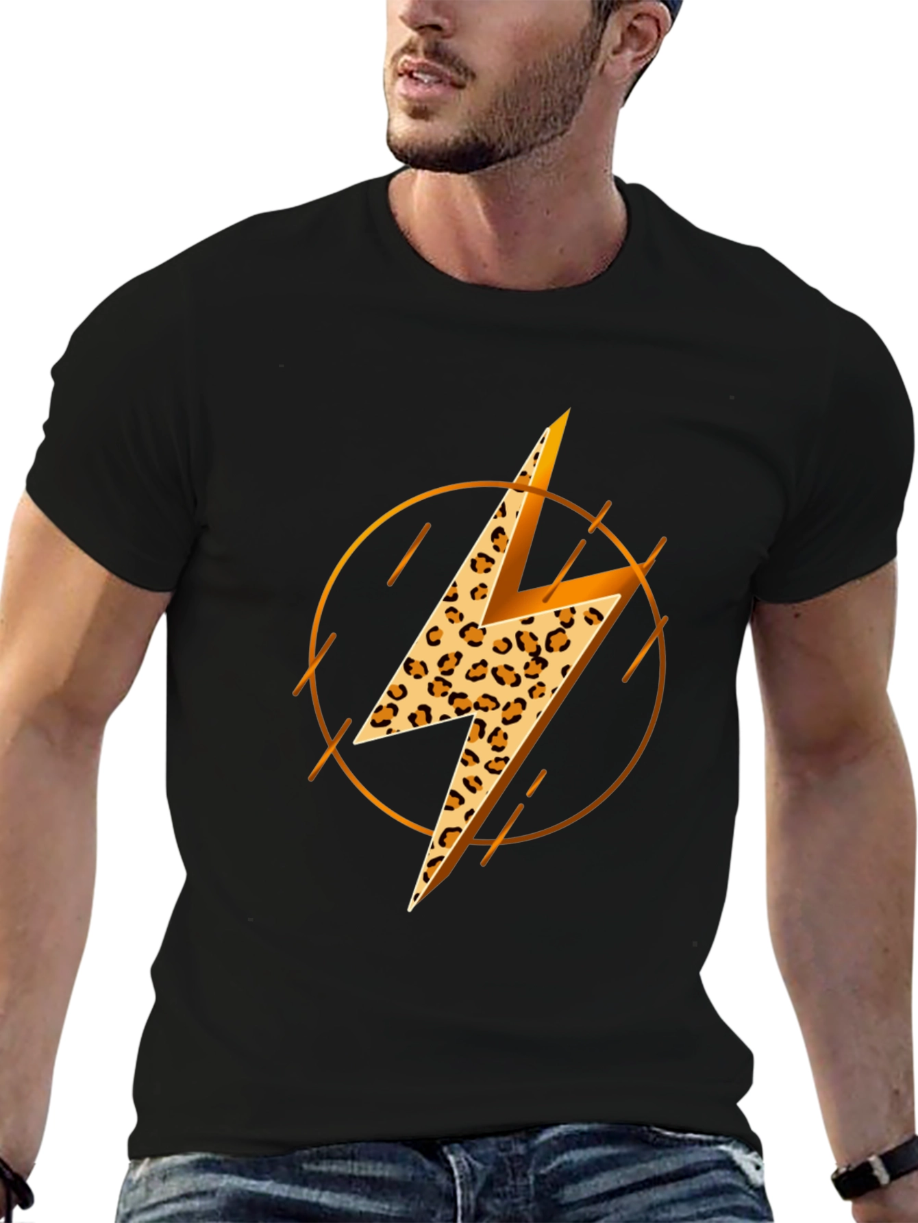 Leopard Lightning Bolt Graphic Tee