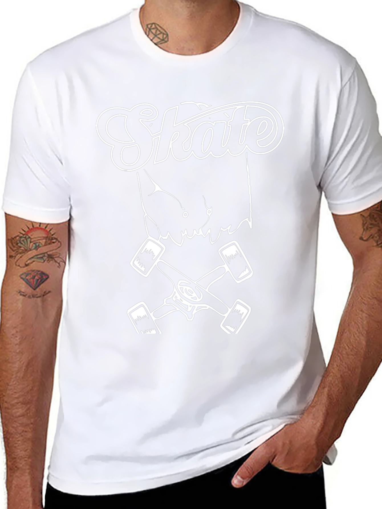 Skate T-Shirt Black Cotton Graphic Tee