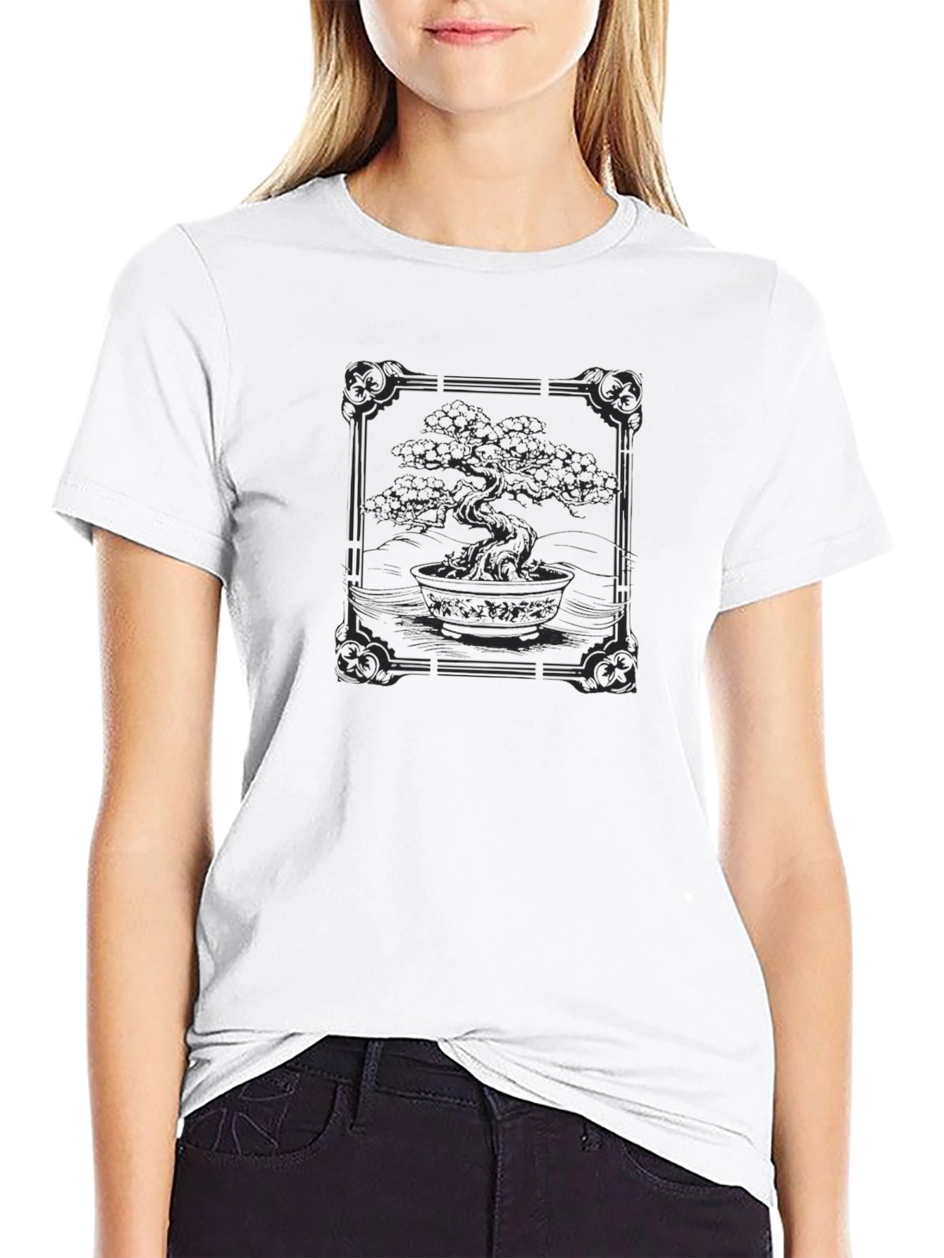 Bonsai Tree Graphic Tee - Stylish Black T-Shirt