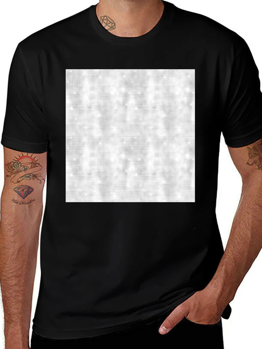 Mens Black T-Shirt with Abstract Square Design